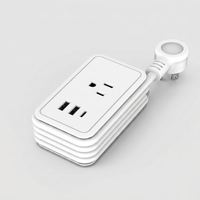 Nouvelle multiprise intelligente compacte 15A avec 1 port USB-A + 2 ports USB-C PD20W QC3.0 à charge rapide et protection contre les surtensions
