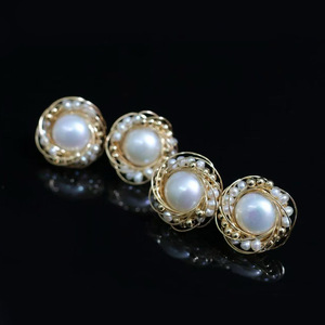 wholesale Handmade Nest Wire Wrapped Pearl <b>Stud</b> Earrings, USA Imported 14K Gold Filled, High Luster Natural Freshwater Pearl - Product Image 2