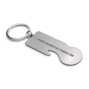 Stainless Iron Engraved Logo Black Color Shopping Cart Chip Release Keyring No MOQ