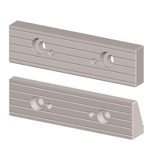 Mordaza acanalada para tornillo de banco modular de 100 mm de longitud con orificios dobles para un sujeción segura - Product Image 2