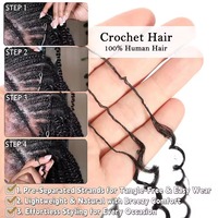 Extensions de cheveux humains bouclés crépus au crochet, boucles en boucle, nœuds au crochet, effet plumeux