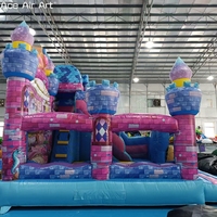 Château Gonflable Magique Princesse Contes de Fées avec Carrosse Citrouille 3D – Décoration pour Fête Thème Princesse Filles
