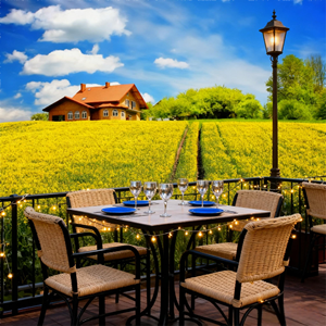 Papel Tapiz de Seda Impermeable con Paisaje Rural, Campo de Flores Amarillas, Cielo <span class=keywords><strong>Azul</strong></span>, Decoración Moderna para Paredes del Hogar, Cafetería, Baño, Fácil de Instalar - Product Image 4