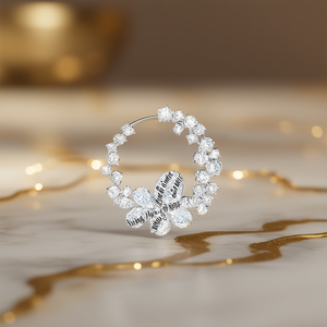 Orecchini a Cerchio con Fiore di Diamanti in Oro Bianco, Taglio Brillante Rotondo, Montatura a Griffe, Gioielli di Lusso da Donna per Matrimonio - Product Image 2