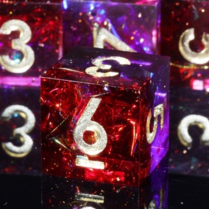 Mini Planet, dés de jeu de rôle en résine faits à la main, DND personnalisés, <span class=keywords><strong>magie</strong></span> des profondeurs marines, 7 pièces, polyédriques, dragon, donjons, jeu de société, bords tranchants, vente en gros - Product Image 4