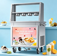 Máquina de Helado Frito Plana de Acero Inoxidable de Alta Eficiencia con Raspador para Rollos de Helado