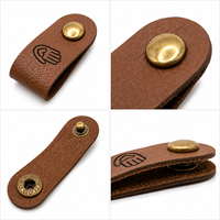 Étiquettes ECO souples faites à la main personnalisées en cuir artificiel, étiquette à tricoter au laser avec logo et rivet en métal pour vêtements