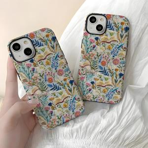 Cover ricamata vuota per iphone 16 custodia per telefono cellulare 2 strati TPU PC full protect custodia taglio - Product Image 1