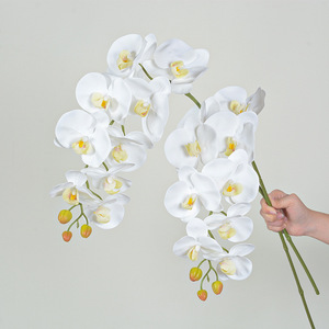 Orchidées Phalaenopsis Artificielles 9 7 5 Têtes Fleurs Artificielles en Caoutchouc Souple Décoration Mariage Maison Style Moderne Origine Européenne - Product Image 2