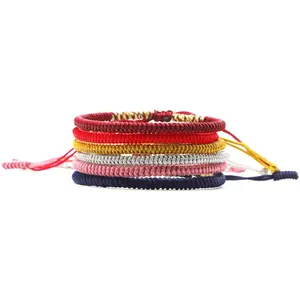 Handgemachte einstellbare 1.0mm polyester string weave geflochtenen seil armband