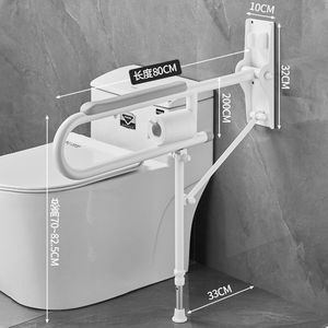 Barre d'appui pliable Andefu pour toilettes, fixation murale, acier inoxydable, support de sécurité pour personnes handicapées - Product Image 2