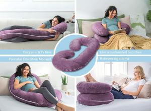 Almohadas de Embarazo Extra Largas de 58 Pulgadas, Almohada Corporal en Forma de C, Almohada de Maternidad Refrescante para Mujeres Embarazadas, Soporte Corporal - Product Image 5