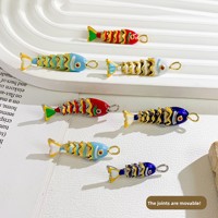 Pendentif série océan été européen américain personnalisé bijoux poisson rouge haut de gamme collier poisson coloré accessoires en laiton