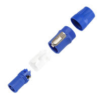 Connecteur Powercon 20A 250V AC en cuivre argenté bleu, prise et fiche d'alimentation verrouillables à 3 broches pour l'éclairage et l'audio de scène