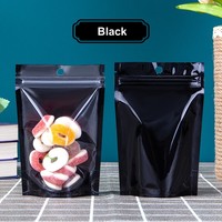 Bonbons Haricots Noix Thé Séché En Poudre Alimentaire Au Détail Auto Stand Up Poche Emballage Moitié Clair Demi Couleur Feuille Mylar Sac Avec Trou