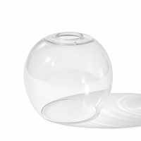 Abat-jour en verre soufflé à la main, double ouverture, transparent, pour lampe, pièce de rechange pour intérieur domestique, commande en gros