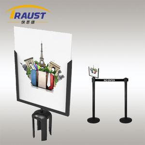 Traust cinghia retrattile montanti A4 A3 in acciaio segno porta telaio verticale orizzontale a forma di U barriere di traffico barriera coda - Product Image 5