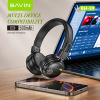BAVIN BH59 HiFi Sound ANC, Headset aktif penghilang kebisingan versi 5.3 BT dengan kodeks AAC dan mikrofon