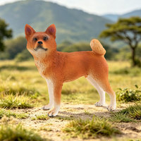 Modèles d'animaux en PVC massif de simulation transfrontalière : Chat américain à poils courts et Shiba Inu (à assembler) – Figurines de bureau
