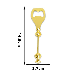 Ouvre-bouteille en acier inoxydable avec poignée décorative à visser, personnalisable avec des perles, logo gravable, outil d'ouverture manuel - Product Image 6