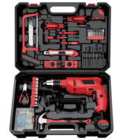 Ensemble d'outils électriques 55-98 pièces avec batterie FY-6019-22, perceuse sans fil, kit d'outils ménagers avec étui pour réparation à domicile et bricolage