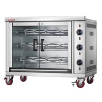 FLAMEMAX Acier Inoxydable Électrique Rotatif Poulet Grill Machine Poulet Rôtisserie Grill Commercial Rôtissoire Four À Gaz