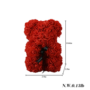 Orsacchiotto di Rose Personalizzato, Fiori Artificiali, <span class=keywords><strong>Regalo</strong></span> per Anniversario, <span class=keywords><strong>Natale</strong></span>, San Valentino, Decorazione per Matrimonio - Product Image 4