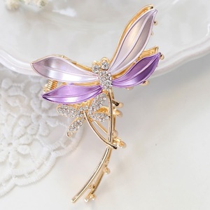 Pince à <span class=keywords><strong>cheveux</strong></span> <span class=keywords><strong>libellule</strong></span> colorée pour femme, pince à <span class=keywords><strong>cheveux</strong></span> requin en alliage ornée de strass pour filles - Product Image 6