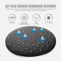 Douche à main 3D effet pluie avec haute pression et économie d'eau, fixation murale, finition chromée