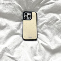 Coques de téléphone portable 2-en-1 en coque givrée noire porte-bonheur à motif vague coréenne avec grande ouverture pour iPhone 16 15 17 18 Pro Max