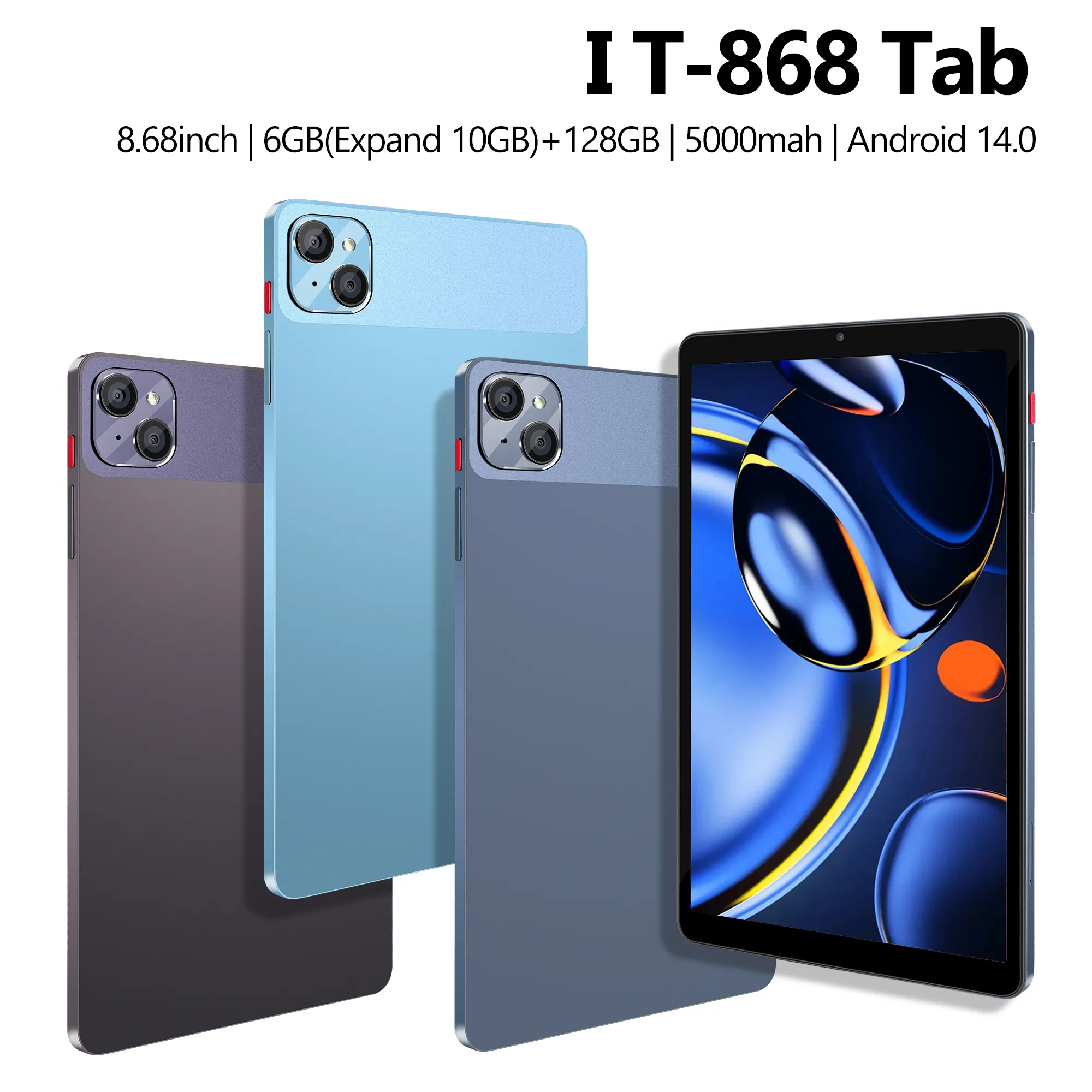 Tablet Android 14 MTK6769, 8.68 inci 4G + 64G 8-Core 800 * 1340hd incell layar sentuh produsen rabun 4G LTE WiFi 8.68 inci