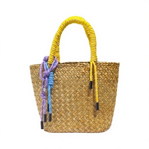 Wholesale Two Open Handwoven Straw Summer Beach Picnic Bucket Tote Women Professional Customization OEM ODM Factory - Product Image 2