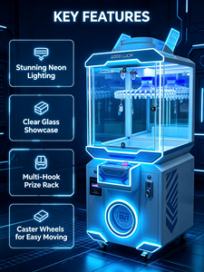 Machine de jeu d'arcade Foot Traffic Boost Good Luck Hook Drop avec roulettes universelles pour aires de jeux intérieures, magasins de détail et location d'événements - Product Image 2