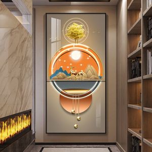 Kustom modern abstrak lukisan seni dinding kristal porselen bingkai karya seni untuk ruang tamu hotel kantor latar belakang dinding - Product Image 6