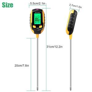 Testeur de pH du sol S-2, numérique, LCD, humidité, température, salinité, pour plantes de jardin et semis - Product Image 4