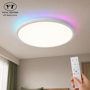 โคมไฟเพดาน LED ทรงกลมทันสมัย พร้อมรีโมทคอนโทรล  ติดตั้งบนพื้นผิวอะคริลิค สำหรับห้องนอน ห้องนั่งเล่น ขนาด 50 ซม. 42 วัตต์ 7 วัตต์ 3000K 6000K - Product Image 1