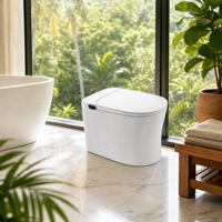 WC intelligent allongé avec télécommande pour salle de bain, bidet intégré, chasse d'eau automatique, siège chauffant, ensemble WC monobloc en céramique