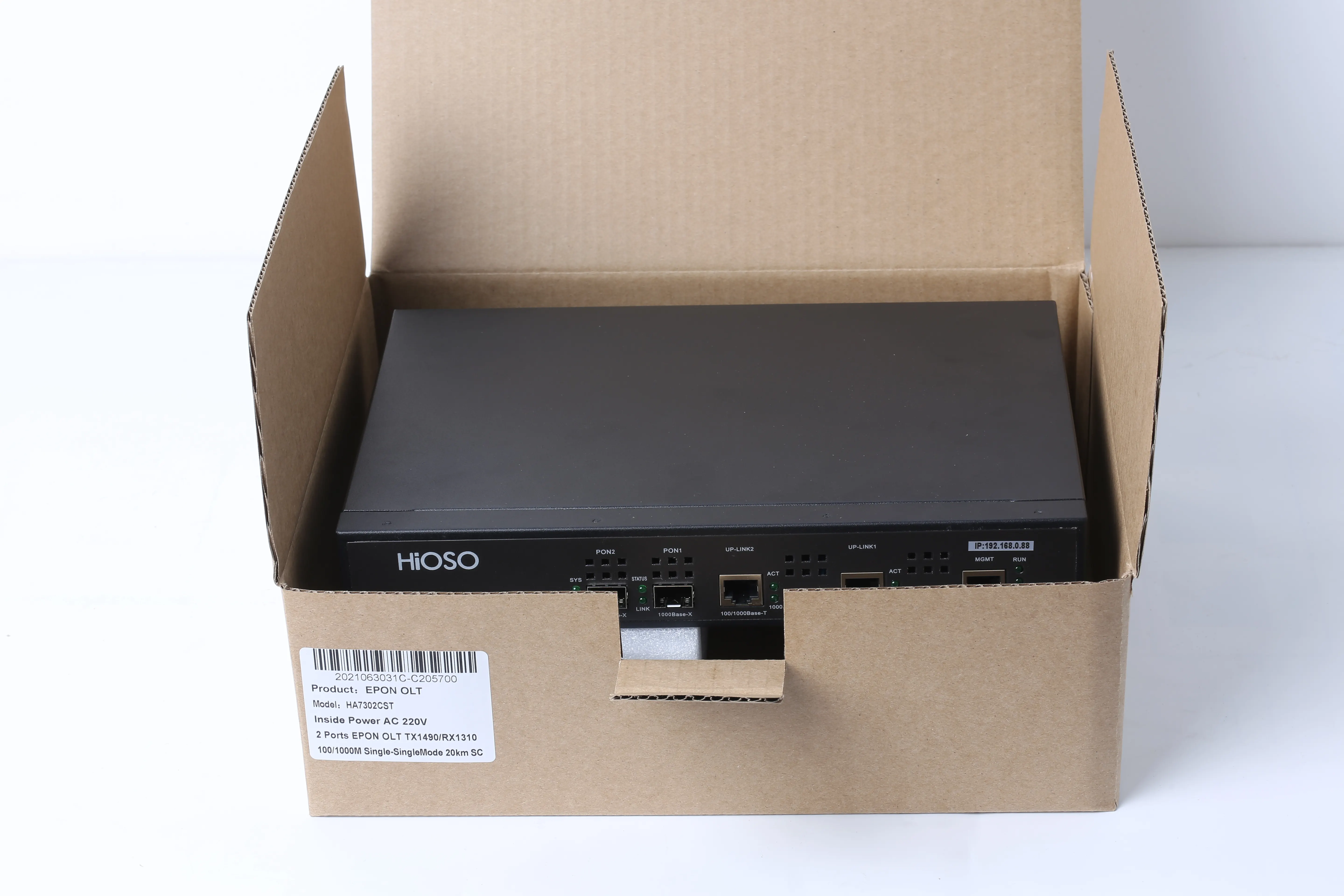 Hioso Olt 2 Pon Mini Fiber Olt Supply Onu 2 Ports Epon No Invoegen Sfp Px ++ Compatibel