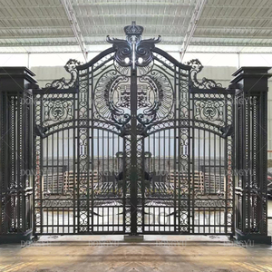 Acero Aluminio <span class=keywords><strong>Madera</strong></span> Retráctil Columpio Deslizante Estilos abiertos Entrada Jardín Villa Exterior Casa moderna Entrada Puerta <span class=keywords><strong>de</strong></span> <span class=keywords><strong>hierro</strong></span> - Product Image 4