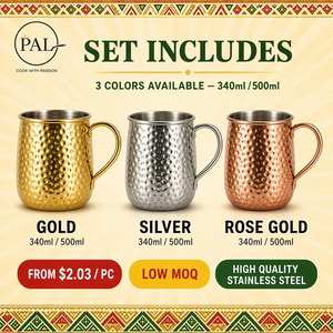 Mug Moscow Mule en acier inoxydable martelé, directement de l'usine, 3 couleurs, idéal pour le camping, cadeau, vaisselle pour la maison et l'extérieur - Product Image 6