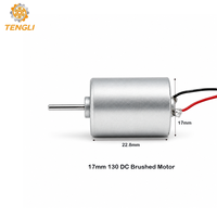 Moteur DC rond compact Tengli RF-130W 17mm 1.5V-12V 8100 tr/min avec trous de fixation M2, personnalisable OEM ODM pour jouets, ventilateurs, robots, usine