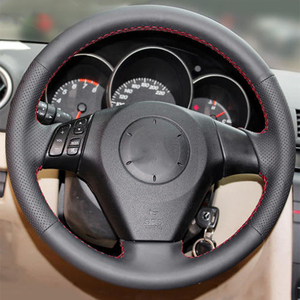 Cubierta de cuero de microfibra <span class=keywords><strong>para</strong></span> <span class=keywords><strong>volante</strong></span> de coche diseño deportivo costura a mano DIY apto <span class=keywords><strong>para</strong></span> <span class=keywords><strong>Mazda</strong></span> <span class=keywords><strong>3</strong></span>-6 Atenza <span class=keywords><strong>Mazda</strong></span> MPV Pentium B70 fibra - Product Image 2