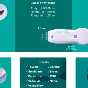 Professional <b>WiFi</b>&<b>USB</b> Phased Array Vet Ultrasonic Probe Scanner for Cardiac Blood Vessel Handheld Dual Probe Ultrasound CU100 - Product Image 3