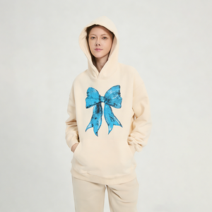 Designer Heavyweight Cotton Graphic Women's Custom Logo Cotton Embroidered Print <strong>Hoodie</strong> Essentials - Product Image 3