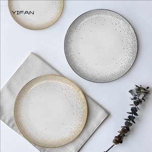 Gold Star Rim Bone China State Banquet Event Restaurants Traditional Meeting Party Wedding Bright Silver <b>Dinnerware</b> <b>Set</b> - Product Image 2