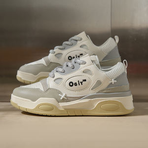 2024รองเท้าส้นตึกสีขาวสำหรับผู้หญิงรองเท้าลำลองส้นหนาแนวสปอร์ตรองเท้าลำลองทันสมัยทันสมัย - Product Image 4