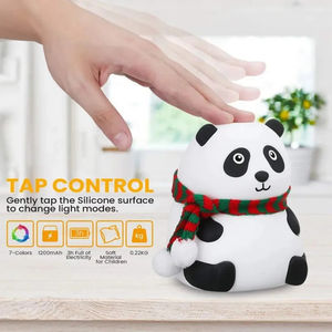 Lámpara Nocturna Panda con Control Táctil, Lámpara de Silicona Suave para Niños, Bebés, Dormitorio, Mesita de Noche, Recargable por USB, 7 Colores Cambiantes - Product Image 5