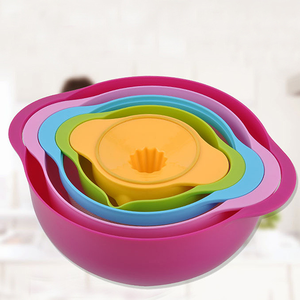 Nuevo estilo de moda, utensilios de cocina de <span class=keywords><strong>diez</strong></span> piezas, tazón mezclador de arcoíris de plástico multiusos, utensilios para hornear verduras y frutas - Product Image 6