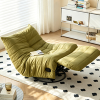 Sillón Reclinable Moderno y Cómodo con Base Giratoria, Reclinación Eléctrica y Ángulo Ajustable, Sillón Reclinable Impermeable