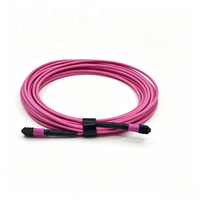 Cordon de brassage fibre optique MPO-MPO multimode 10G OM3 OM4 8/12/24 fibres LSZH à faible perte d'insertion pour câblage haute densité de centre de données